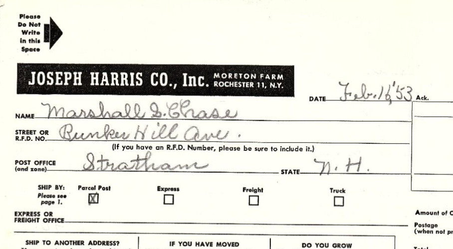 1953 JOSEPH HARRIS CO MORETON FARM ROCHESTER NY GARDEN SEEN ORDER FORM Z5541