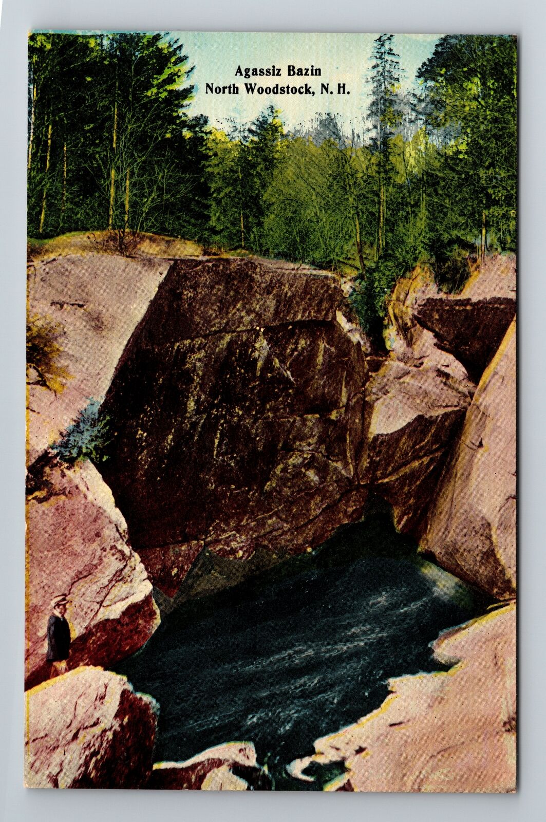 North Woodstock NH-New Hampshire, Agassiz Bazin, Antique Vintage Postcard