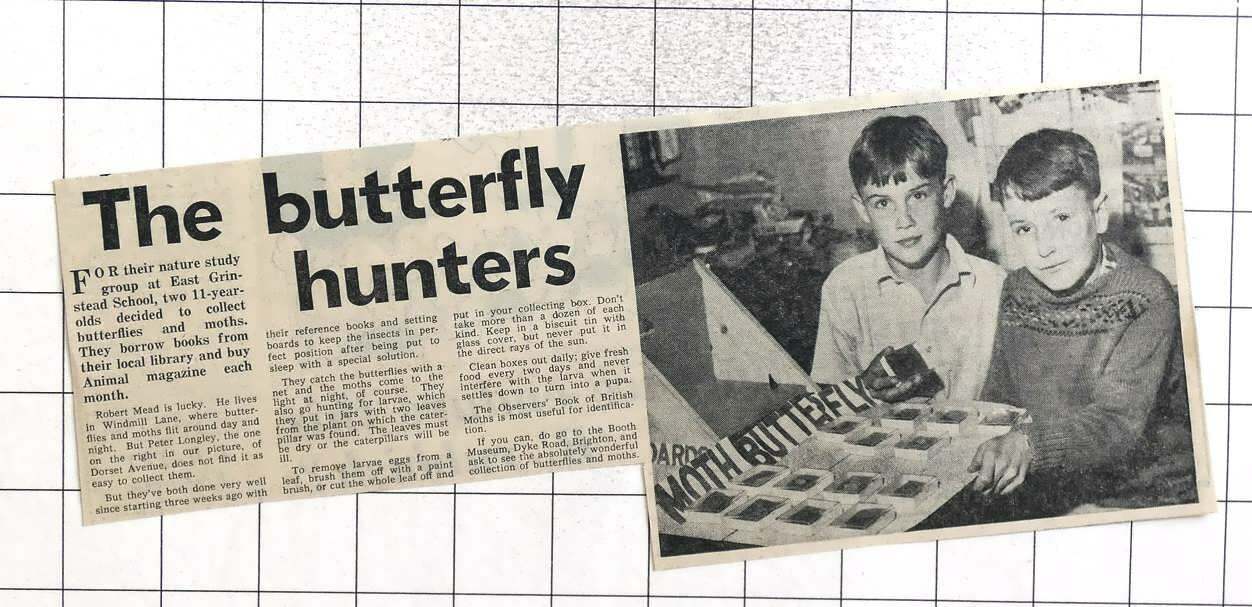 1963 East Grinstead Butterfly Hunters Robert Mead And Peter Longley