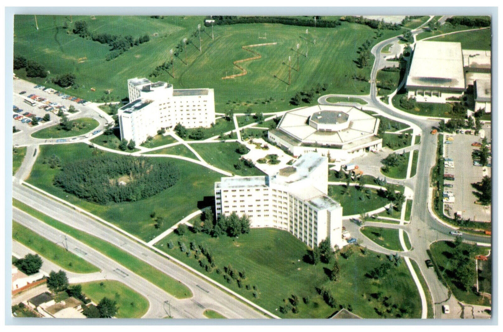 c1950\'s Aerial View Main Campus University of Calgary Alberta Canada Postcard
