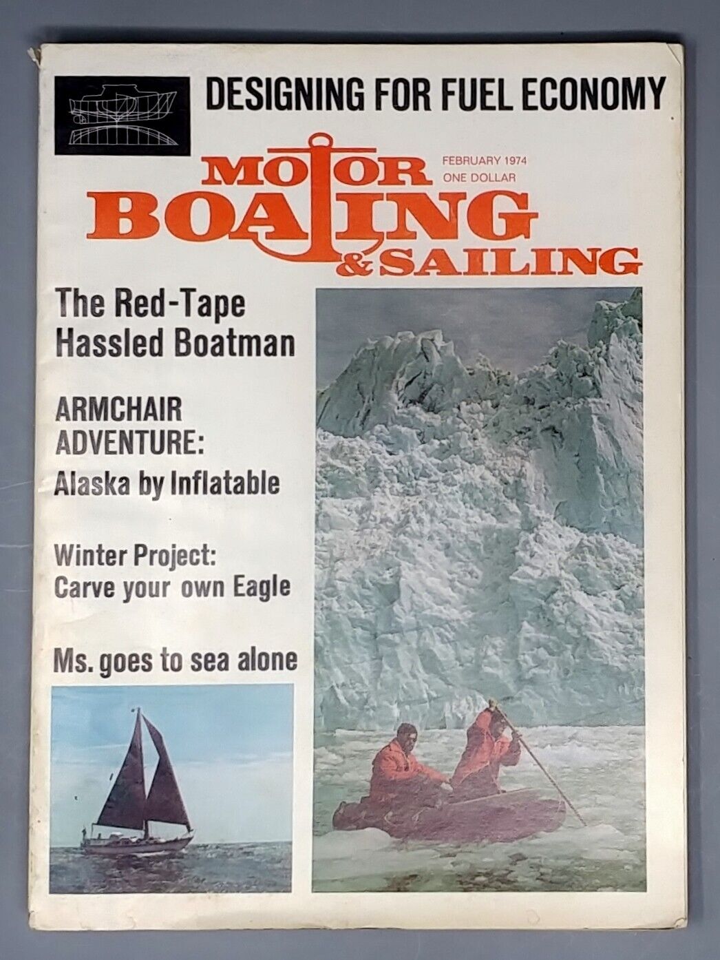 Motor Boating and Sailing Magazine February 1974 Vintage Retro Advertising