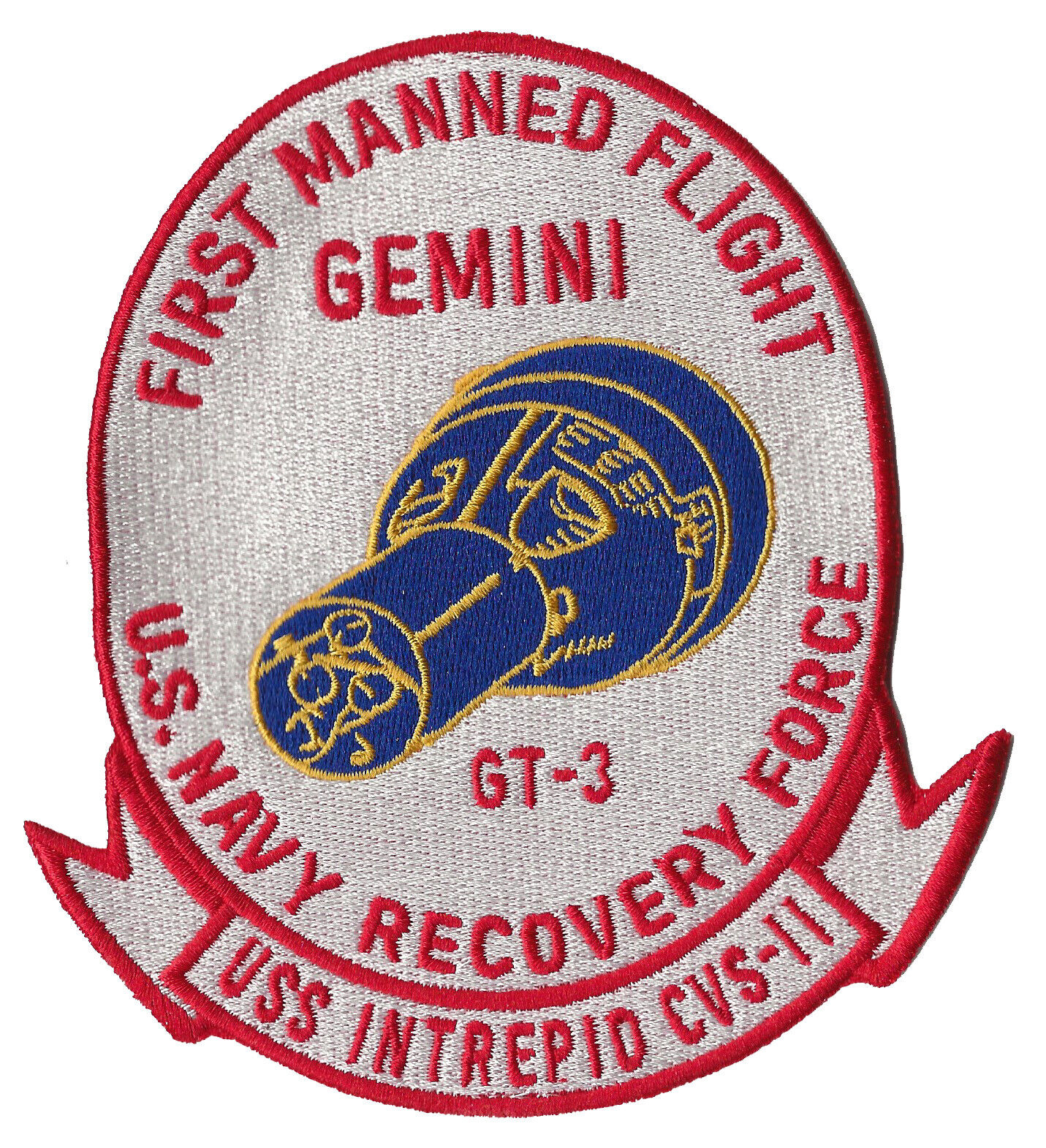 NASA Gemini 3 USS Intrepid CVS-11 US Navy ship space recovery force patch