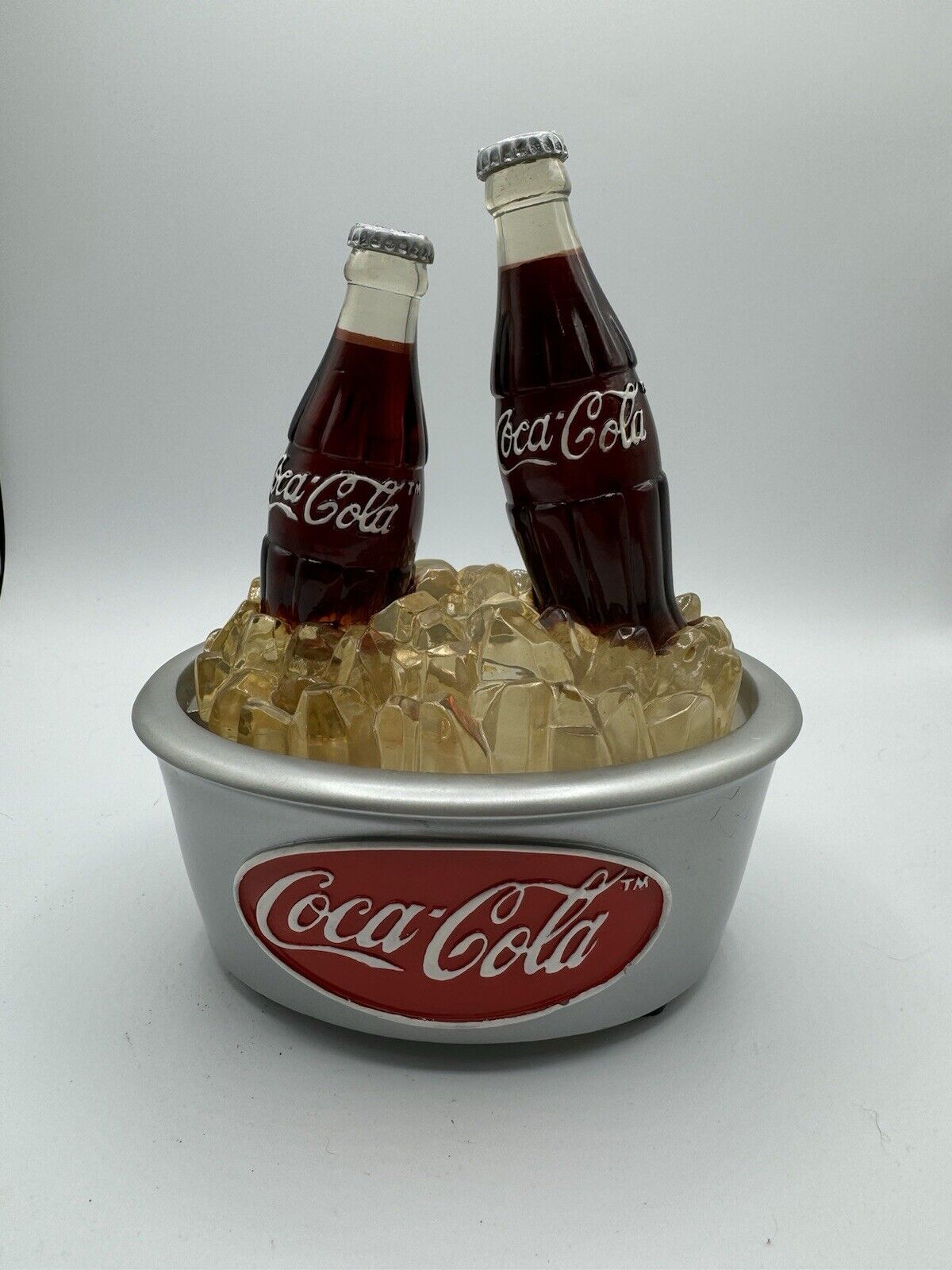 Vintage 1990s Coca-Cola Ice Bucket & Bottles Light Up Retro Promo Decor