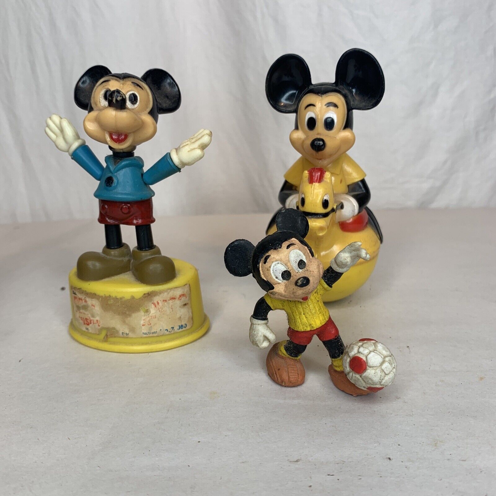 3 Vintage Mickey Mouse Figures Toys