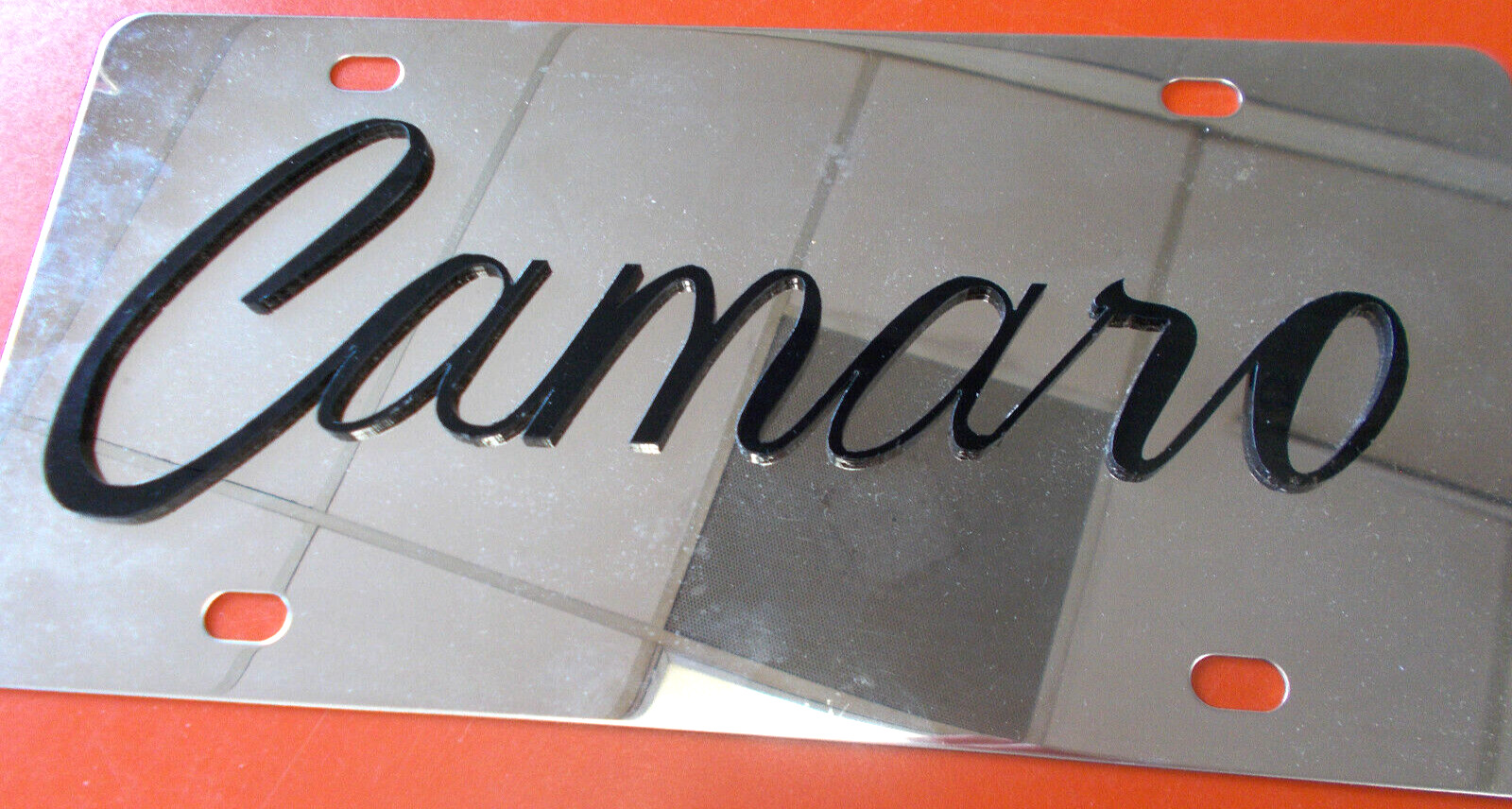 Vintage Camaro Mirrored License Plate