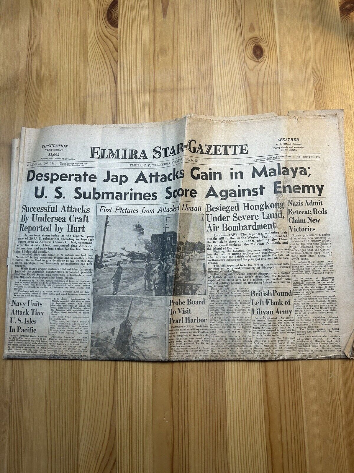 1941 Elmira, NY Newspaper 10 Days After Pearl Harbor Photos Articles Map Ads