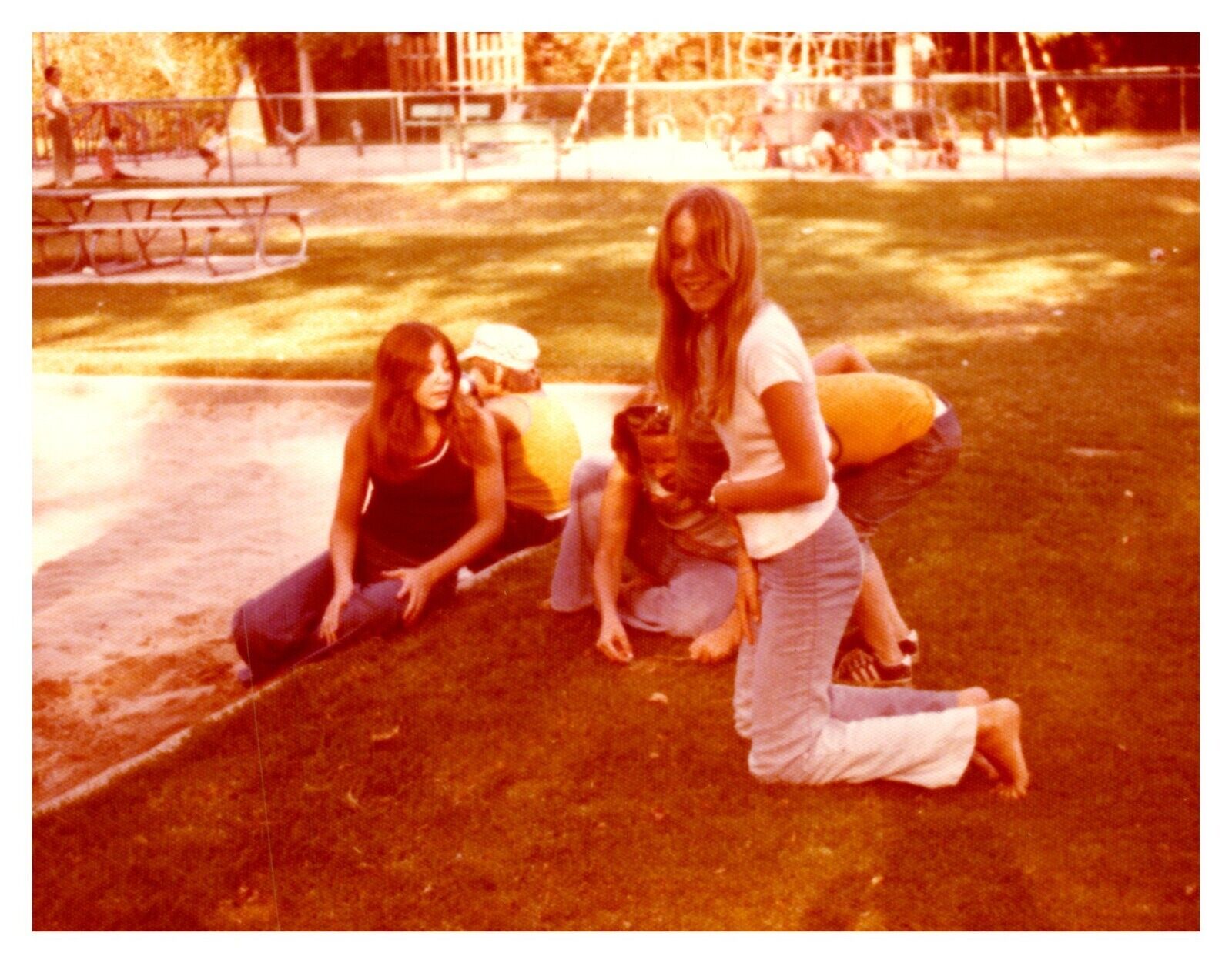 1970s Teen Girl Playing Outside  Vintage Photo California