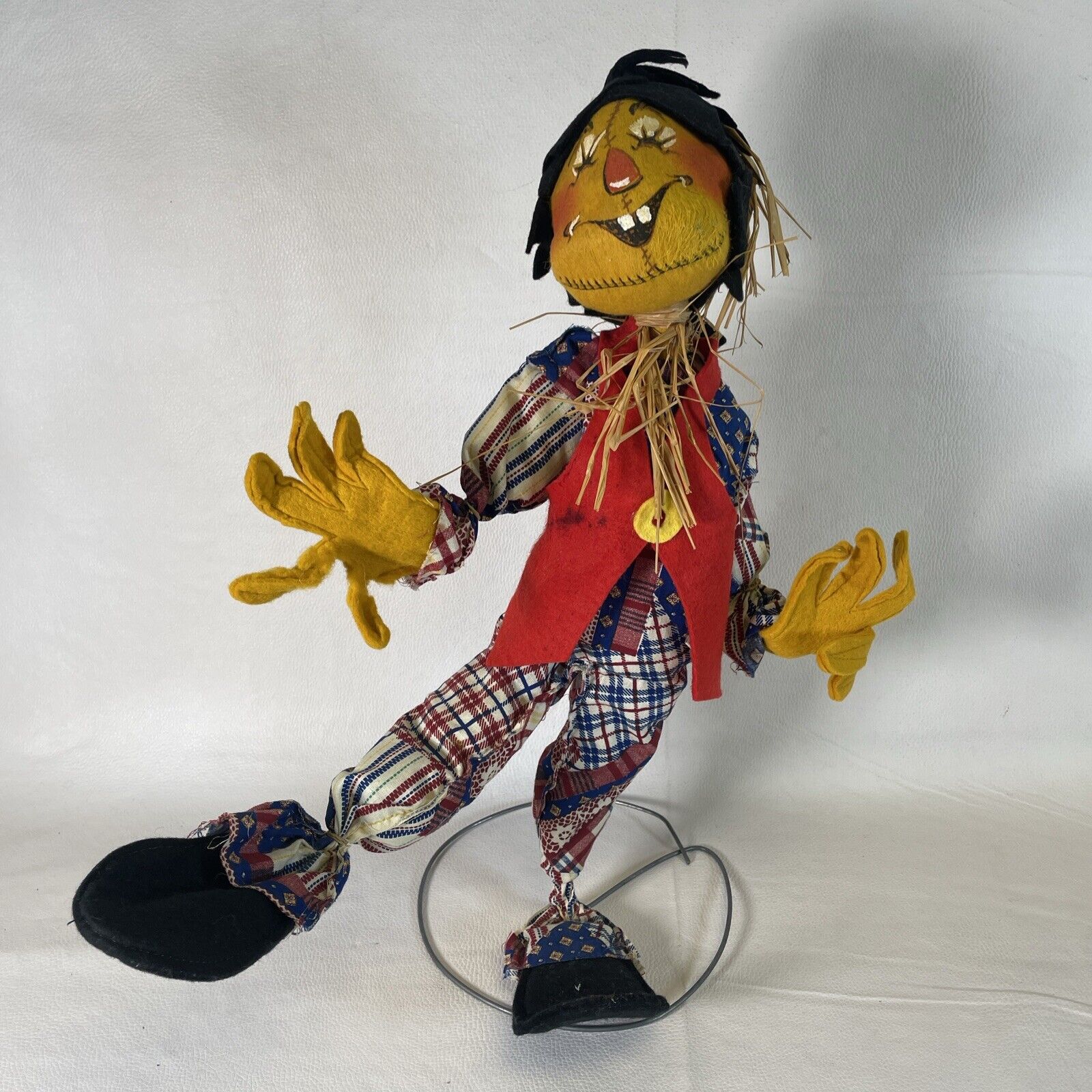 Vintage 1971 Annalee Mobilitee Scarecrow Doll 18” (Ohio Reg #4904)-See Spots