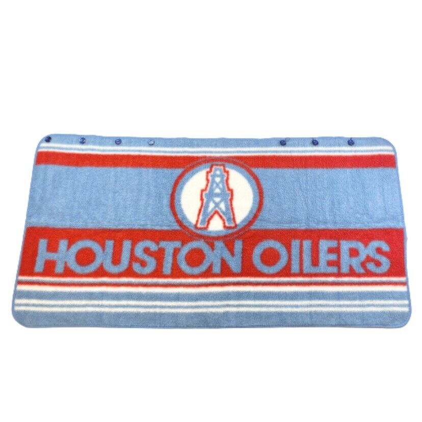 Vintage Houston Oilers Fleece Football Stadium Blanket Cape Banner 90\'s NFL USA