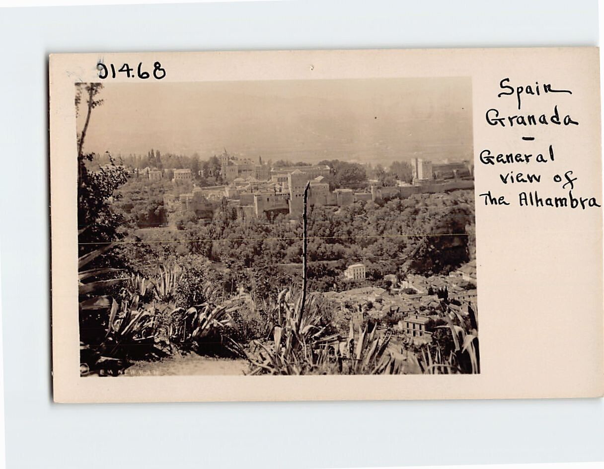 Postcard General View of the Alhambra Granada Spain Europe