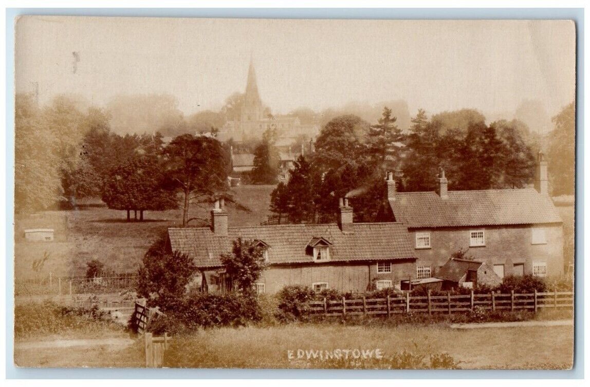 c1910\'s Residence Church View Mansfield Edwinstowe England RPPC Photo Postcard