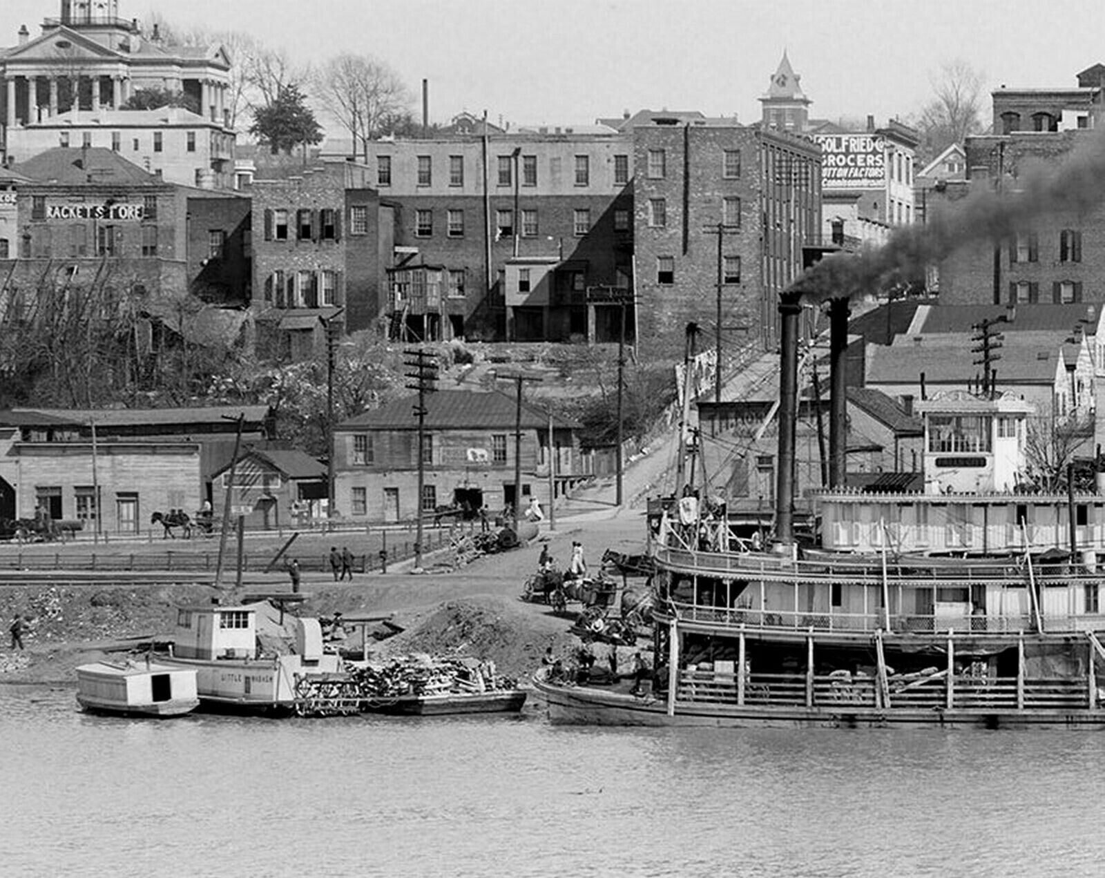 1909 VICKSBURG Boats on The MISSISSIPPI Riverfront Historic Picture Photo 8.5x11