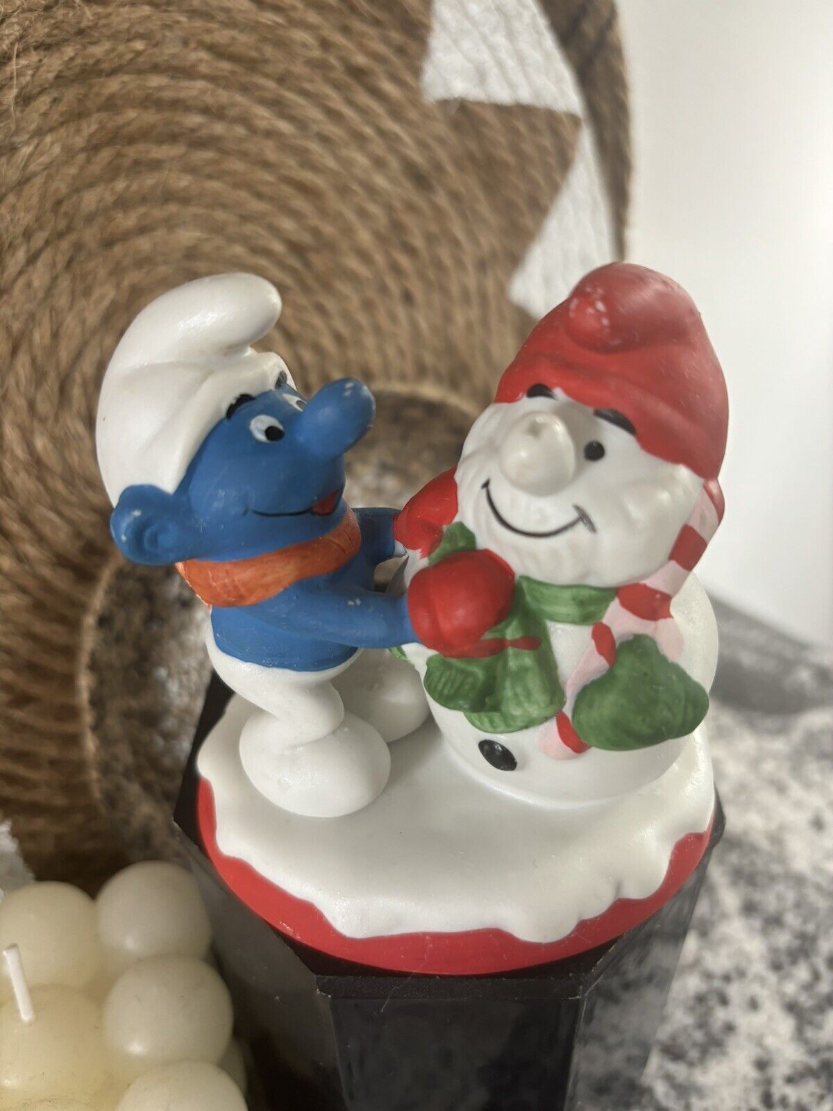Vintage Smurfs Christmas Porcelain Collectable, 1982.  1980’s Nostalgia