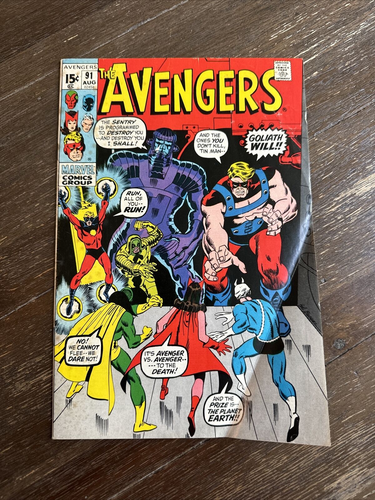 The Avengers #91 (Marvel 1971) Kree Skrull War Part 3 GD/VG