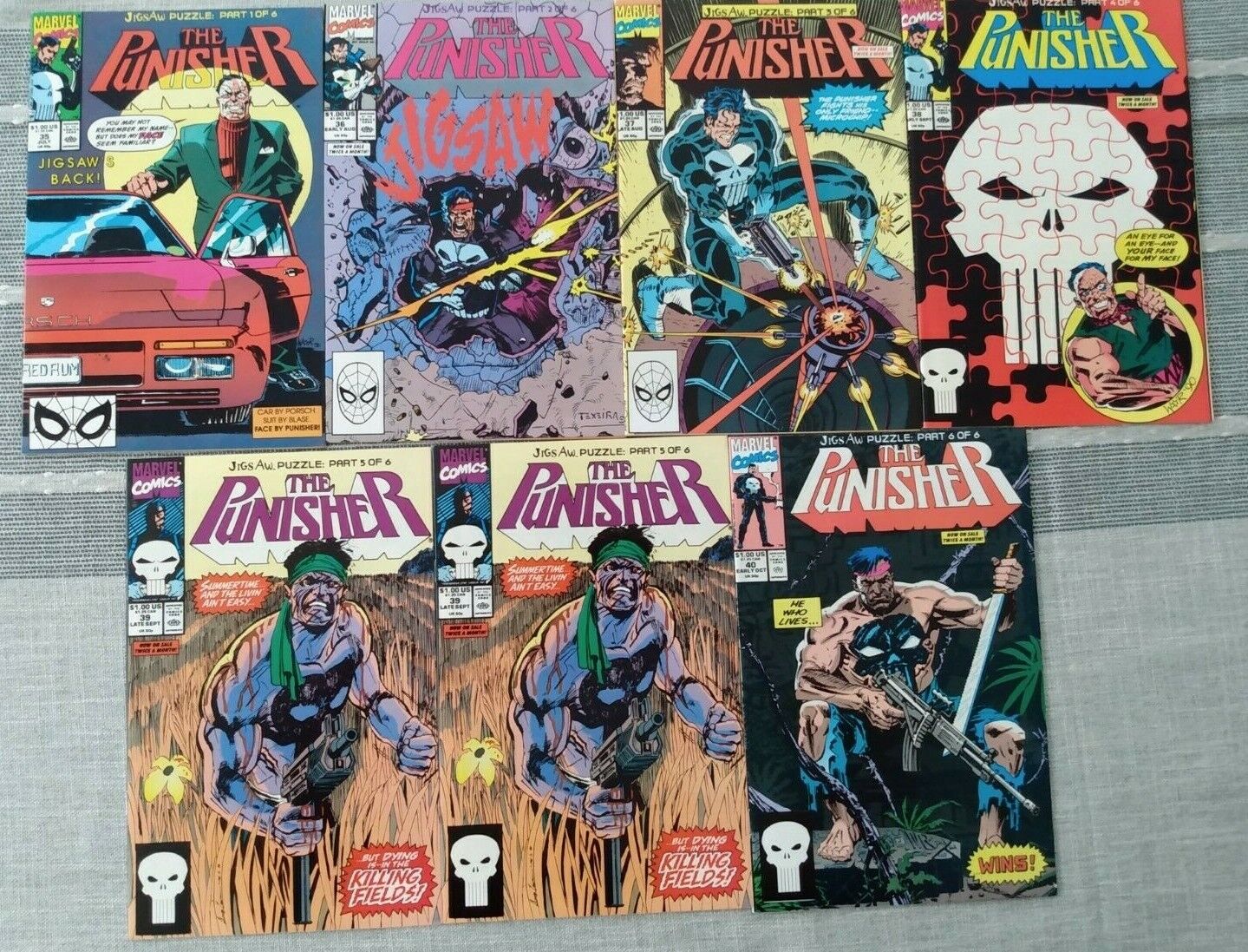 The Punisher #35-40 Jigsaw Part 1-6 Marvel 1990 Comic Books