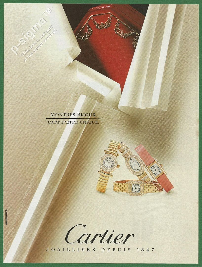 CARTIER montres bijoux- Jewel Watches - 1994- Print Ad