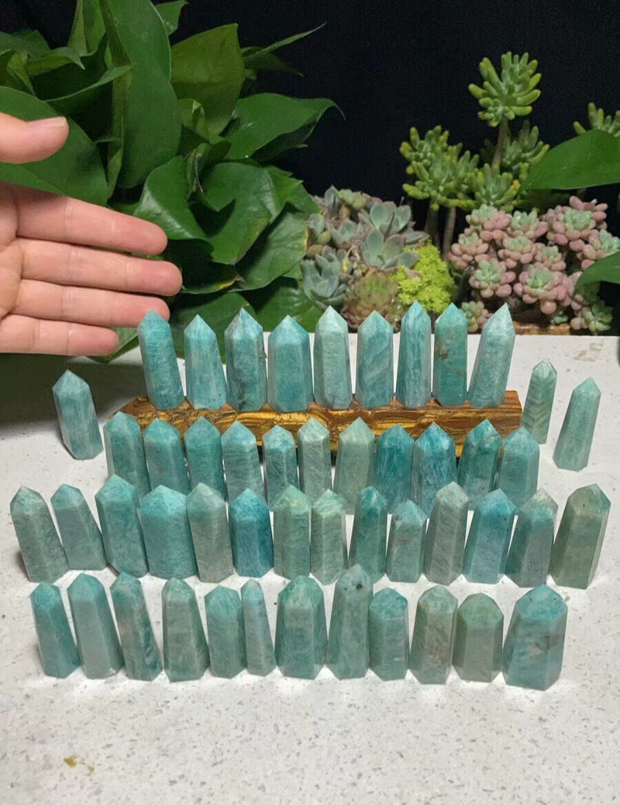 wholesale 49pcs 45~55mm 1060g   Natural amazonite  tower point healing