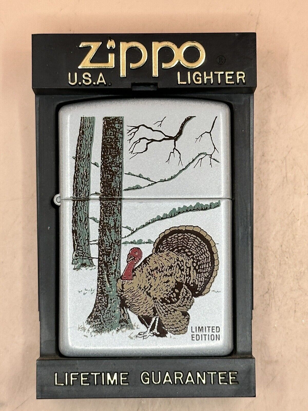 Vintage 1998 Turkey In Woods Wildlife Limited Edition Zippo Lighter NEW