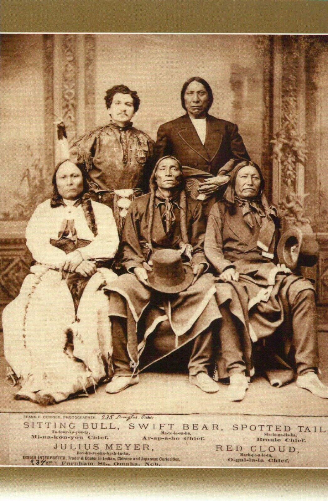 Sitting Bull Red Cloud Swift Bear etc., Native American Indian - Modern Postcard