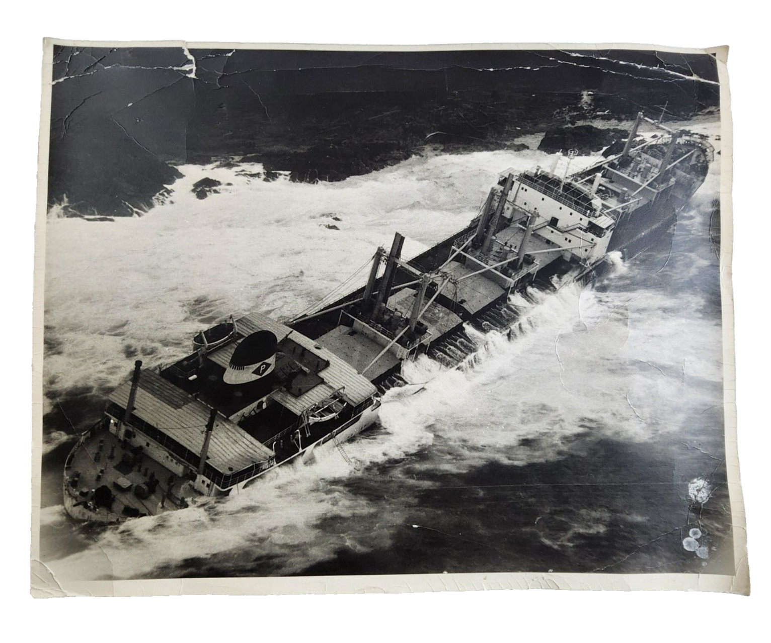 Vintage B&W Shipwreck Photograph 11x14