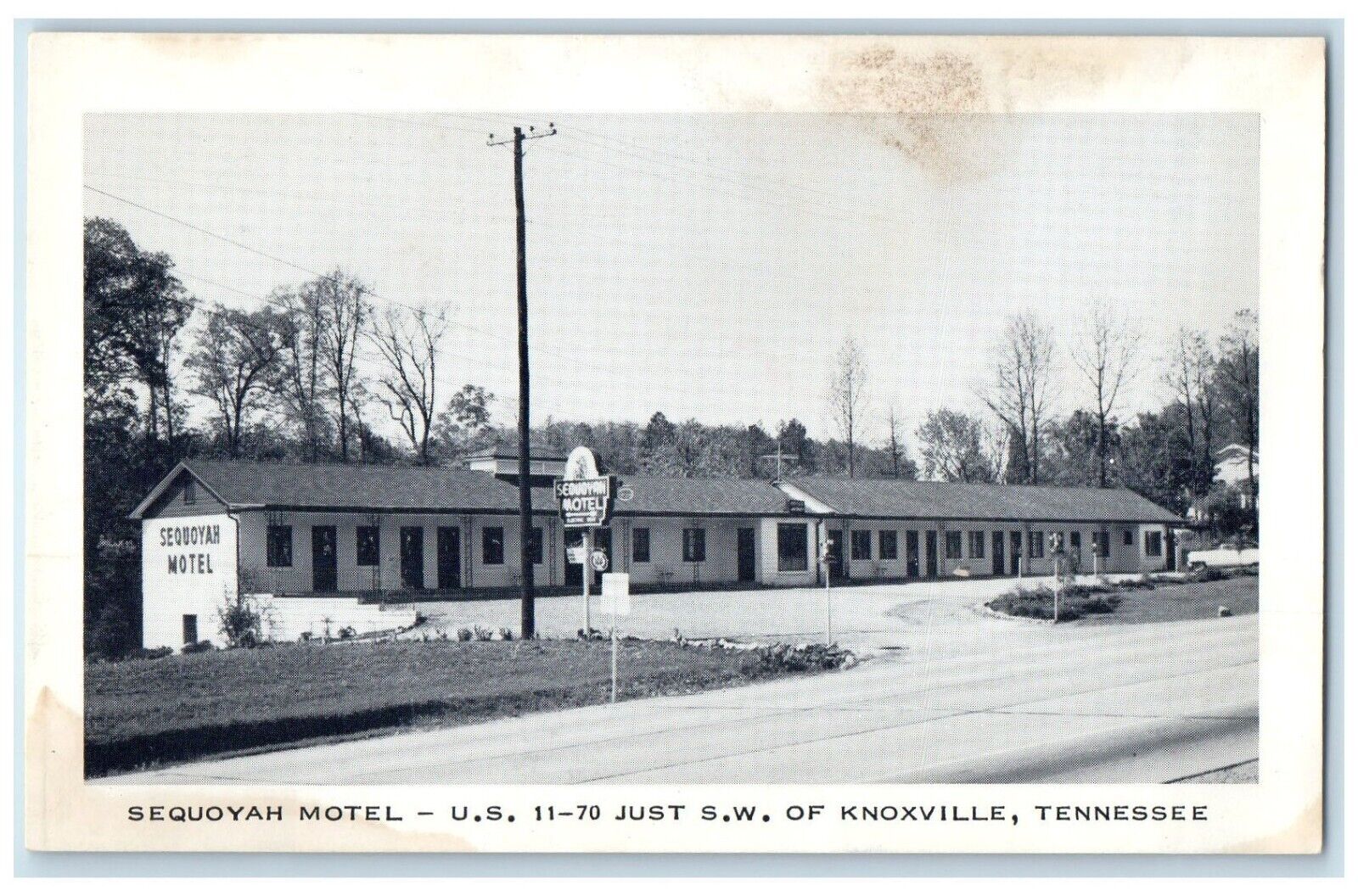 Knoxville Tennessee TN Postcard Sequoyah Motel Exterior Building c1957 Vintage