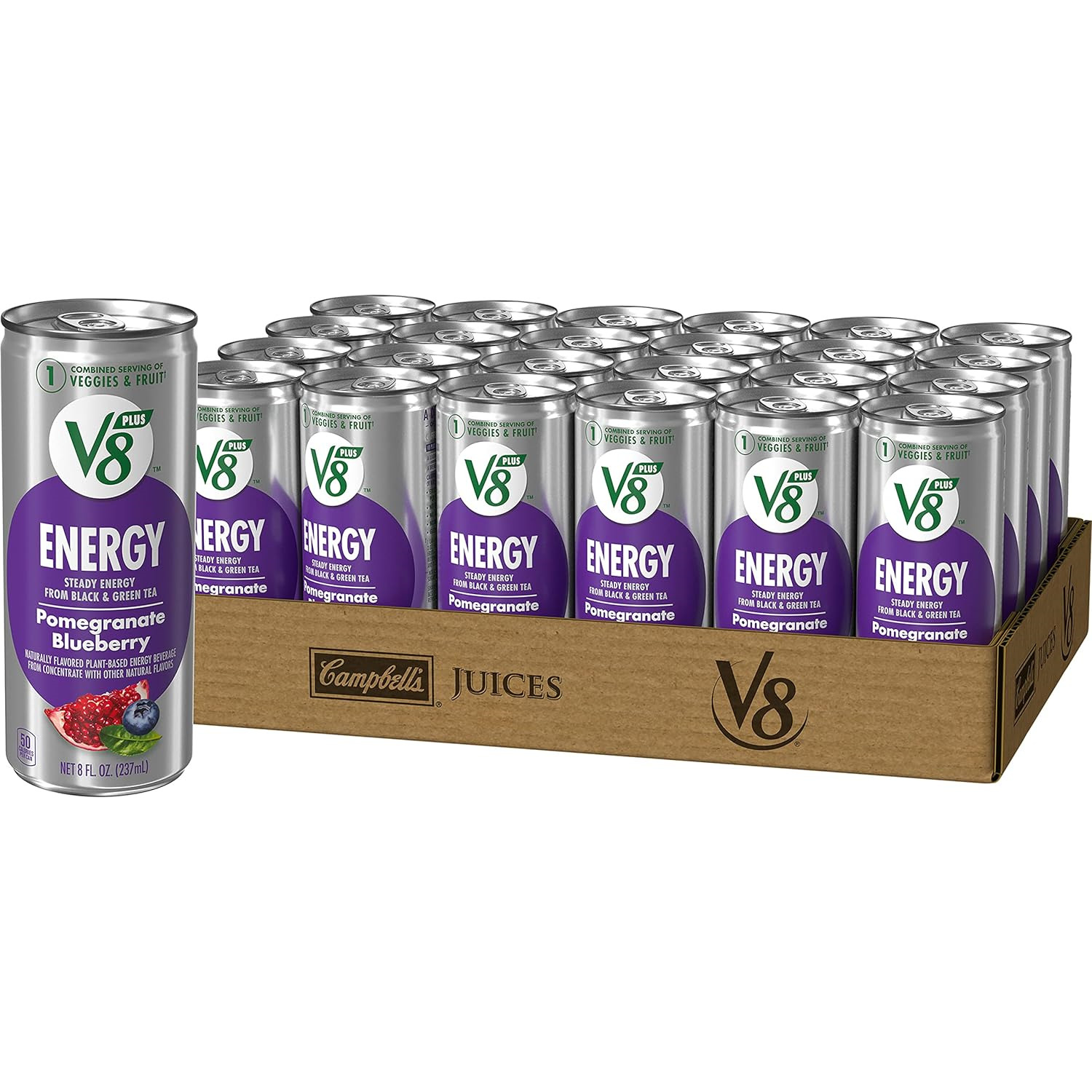 V8 +ENERGY Pomegranate Blueberry Energy Drink, Made With Real Vegetable And 8 of