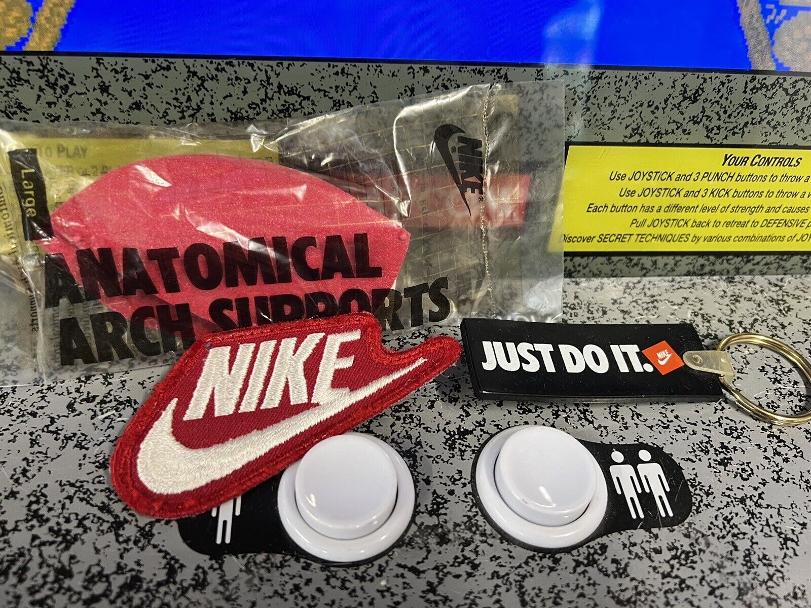 Lot of 3: Vintage Nike Just Do It Keychain + Patch + Anatomical Arch Supports