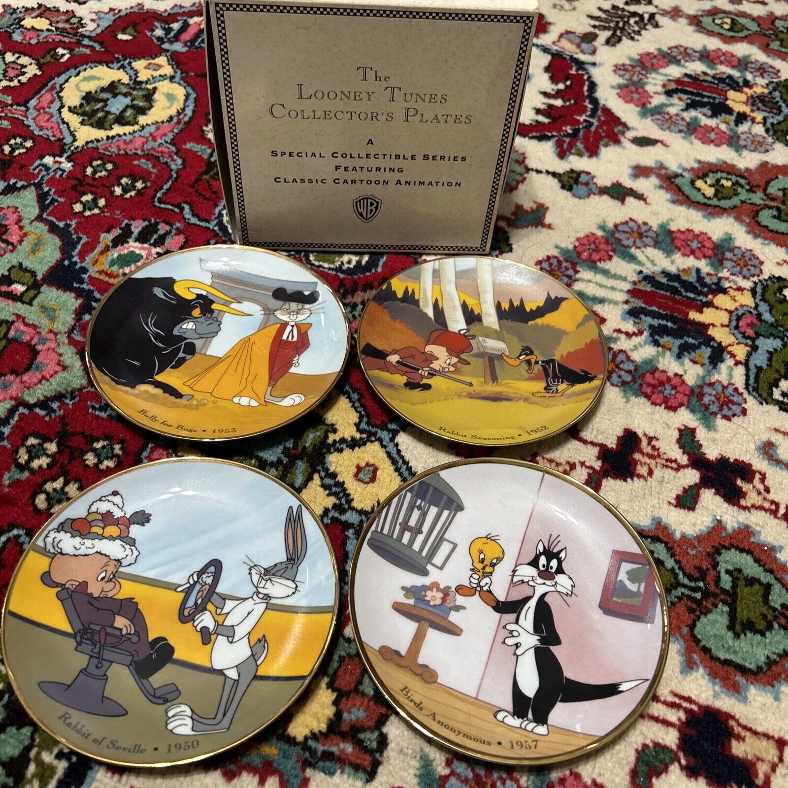 NEW VTG LOT (4) Warner Bros 1992 The Looney Tunes Collector\'s Plates 6 1/2\
