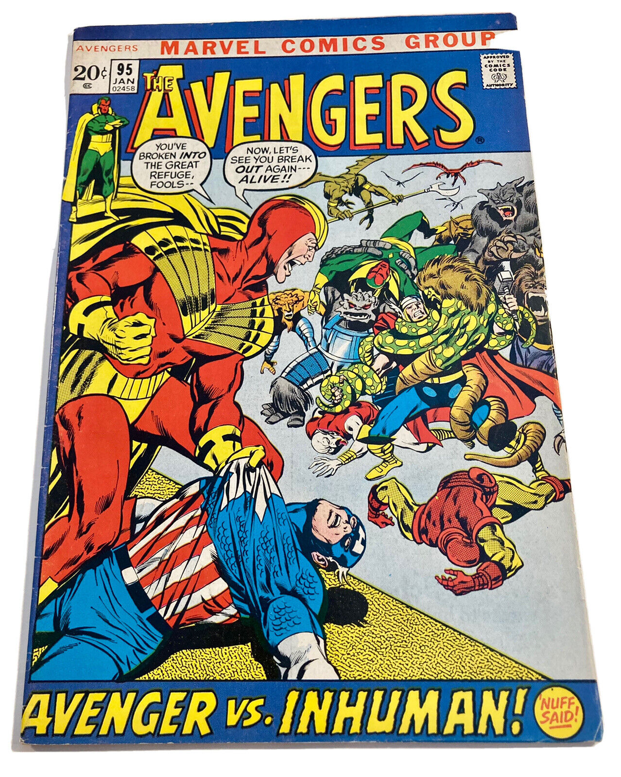 Avengers #95 Marvel 1971 Bronze Age Comic Book FN- 5.5 Neal Adams Art 