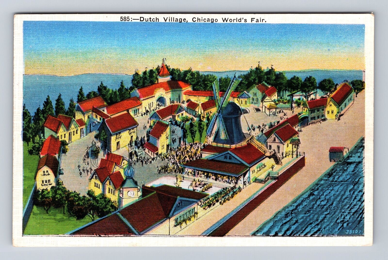 Chicago IL-Illinois, Worlds Fair, Dutch Village Exhibit, Vintage Postcard