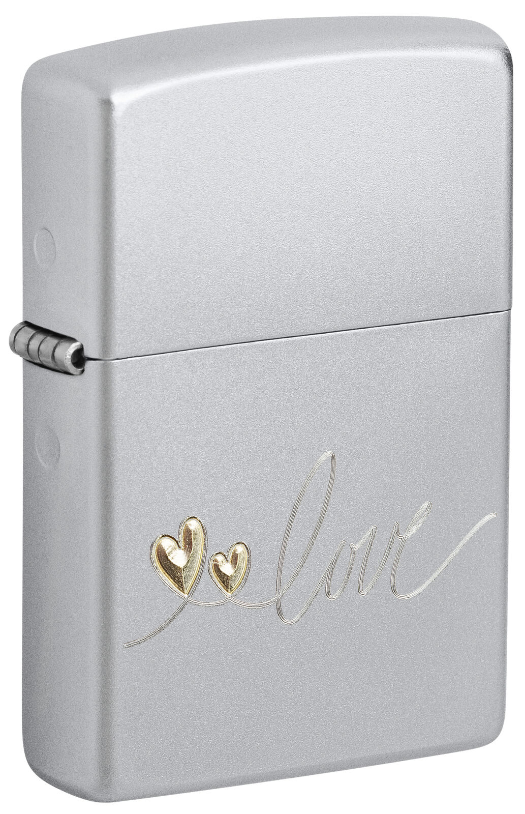 Zippo Love Design Satin Chrome Windproof Lighter, 48725