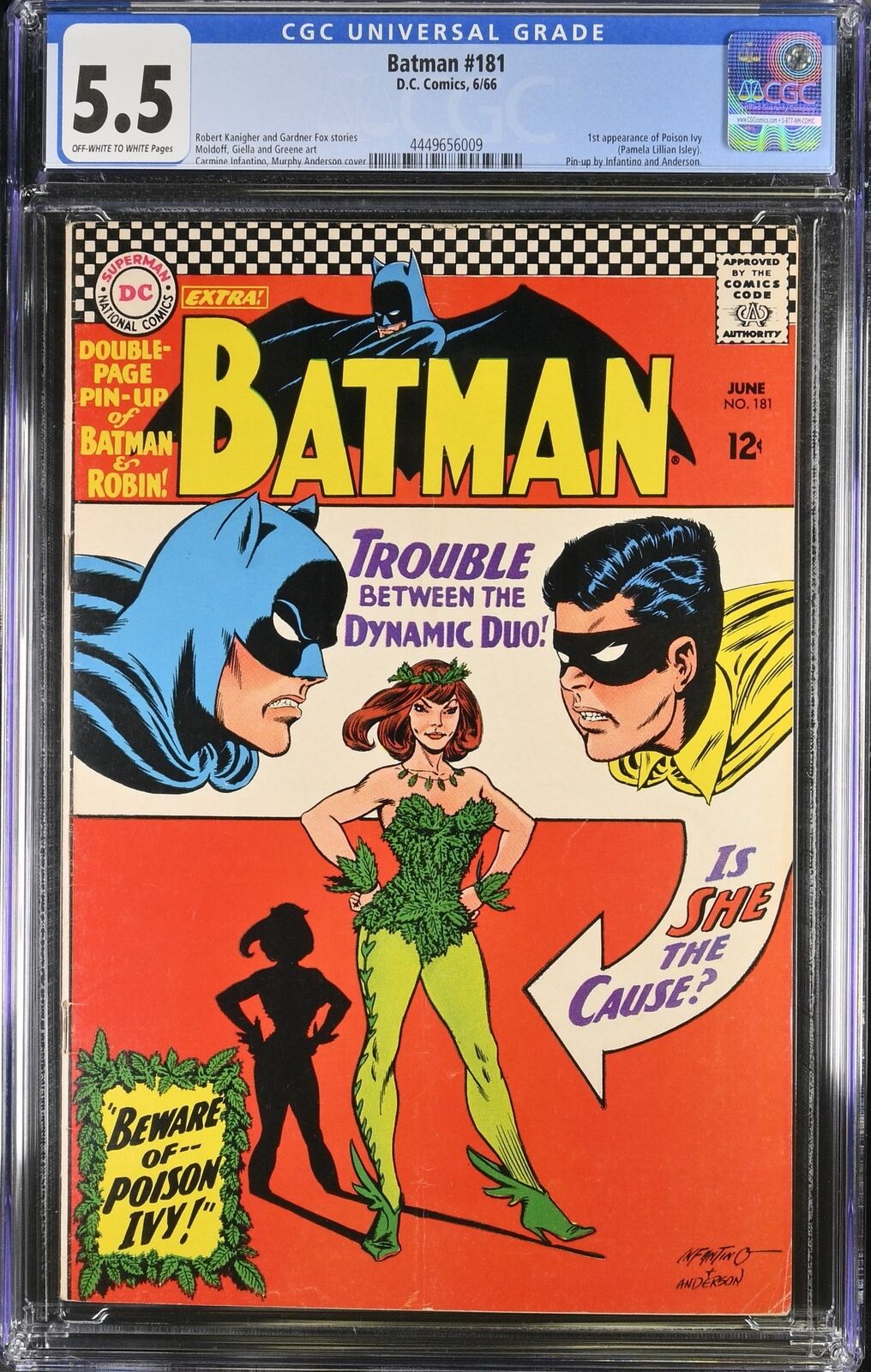 Batman #181 CGC FN- 5.5 1st App. of Poison Ivy Dynamic Duo Trouble DC Comics