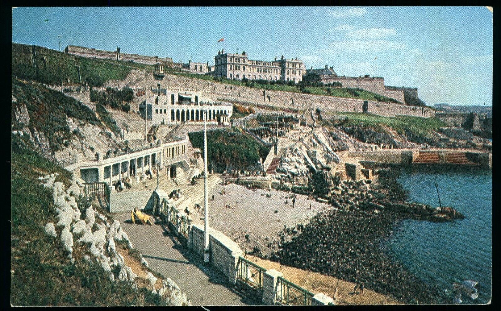 Plymouth Hoe Foreshore and Citadel Devon England UK Vintage View Postcard 