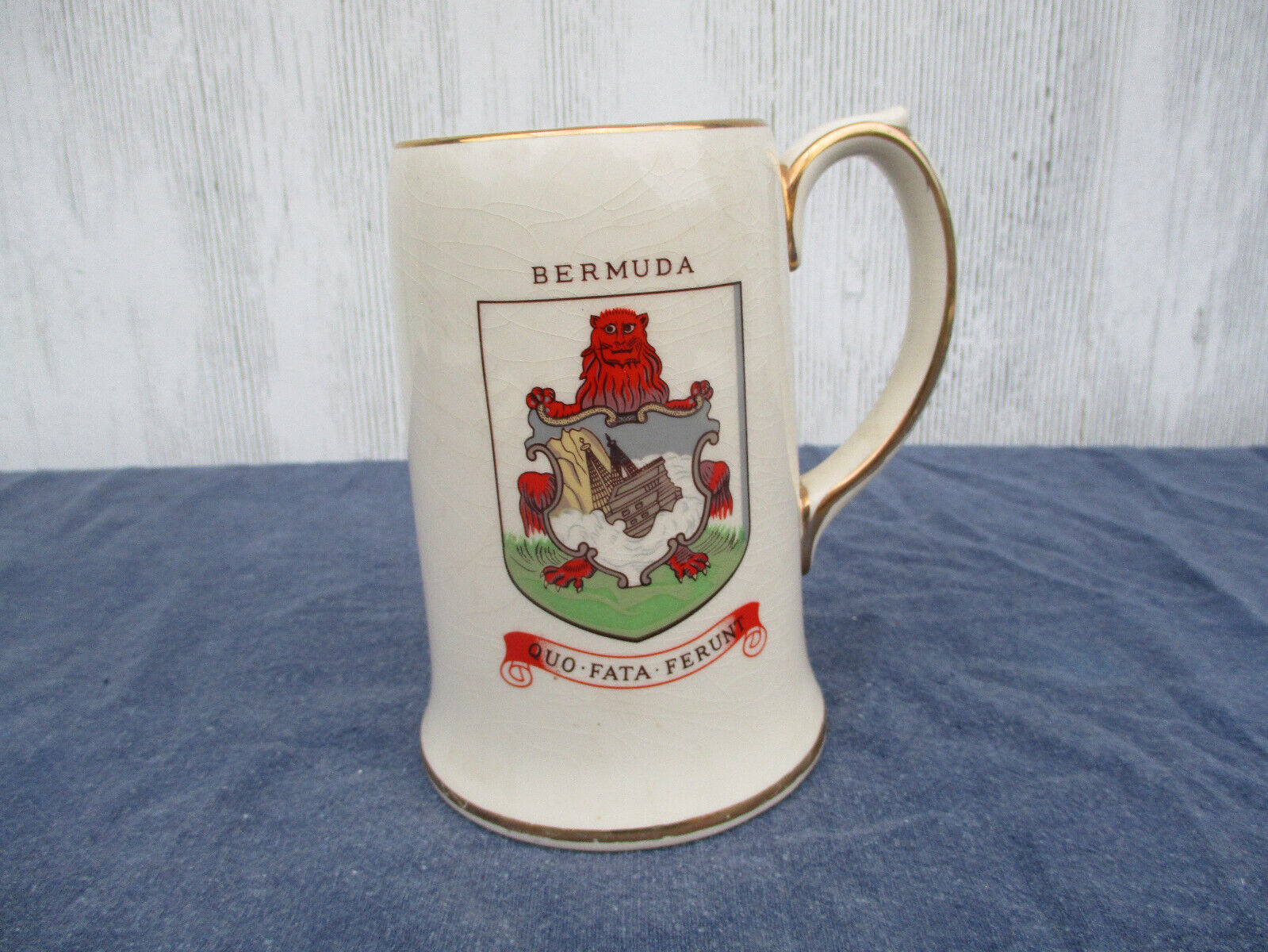 Vintage James Sadler Bermuda Mug Staffordshire England Oversized Tankard