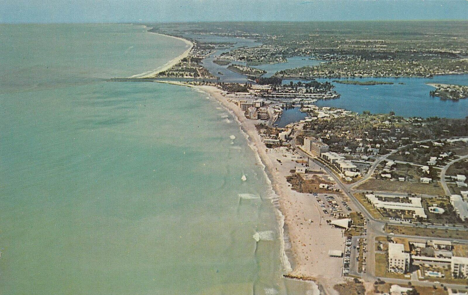 Venice FL Florida Aerial View Jetty Beach Hurricane Ian Disaster Vtg Postcard P3