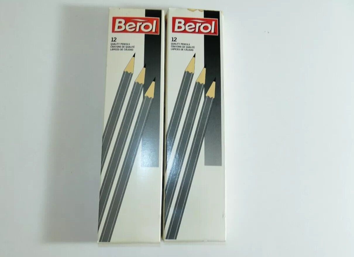 24 Berol ENSIGN 200 F 2-1/2 Pencils with erasers 2 Boxes Of 12  Made in USA 