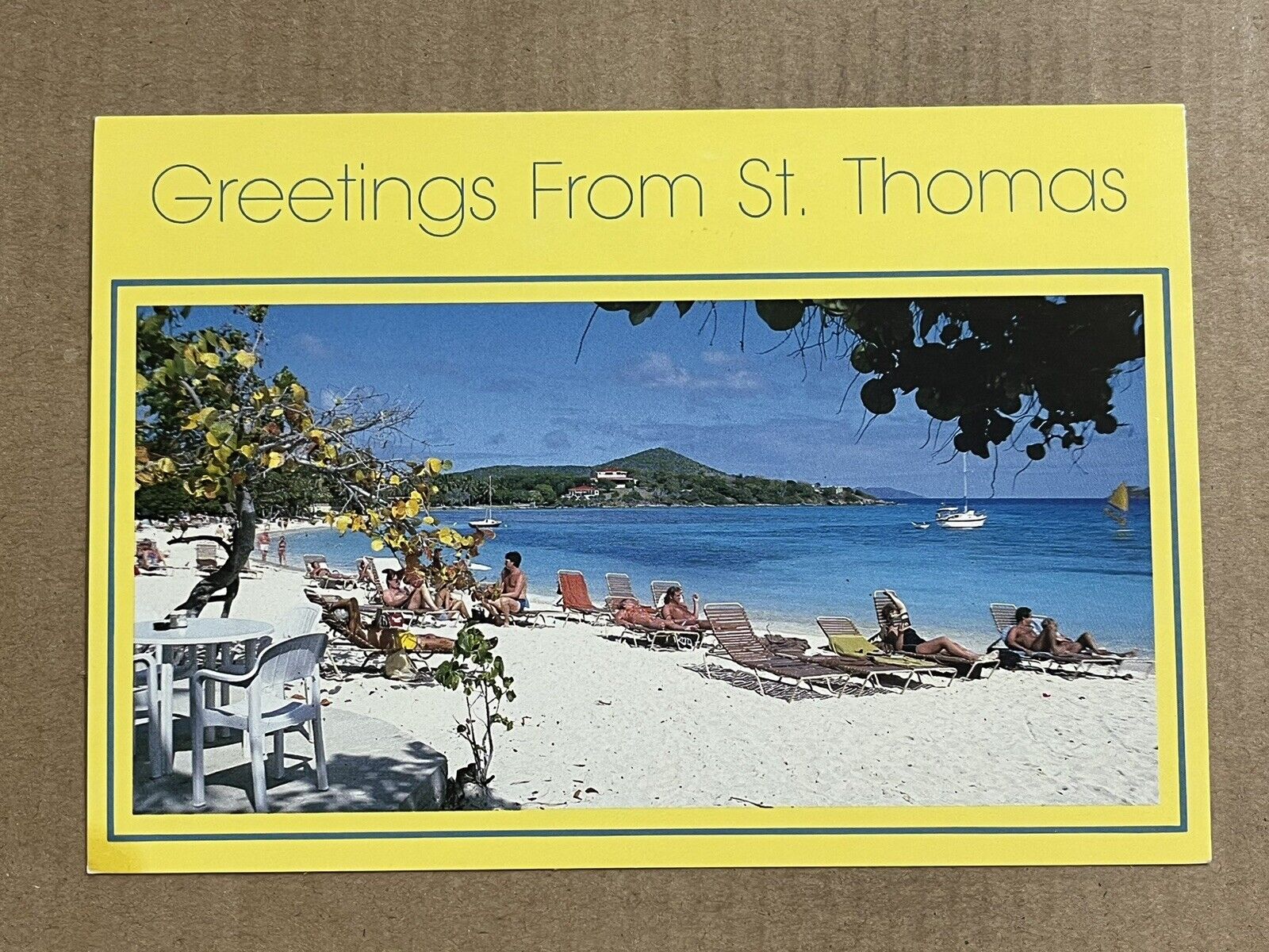 Postcard St. Thomas U.S. Virgin Islands Greetings Beach Vintage Caribbean PC