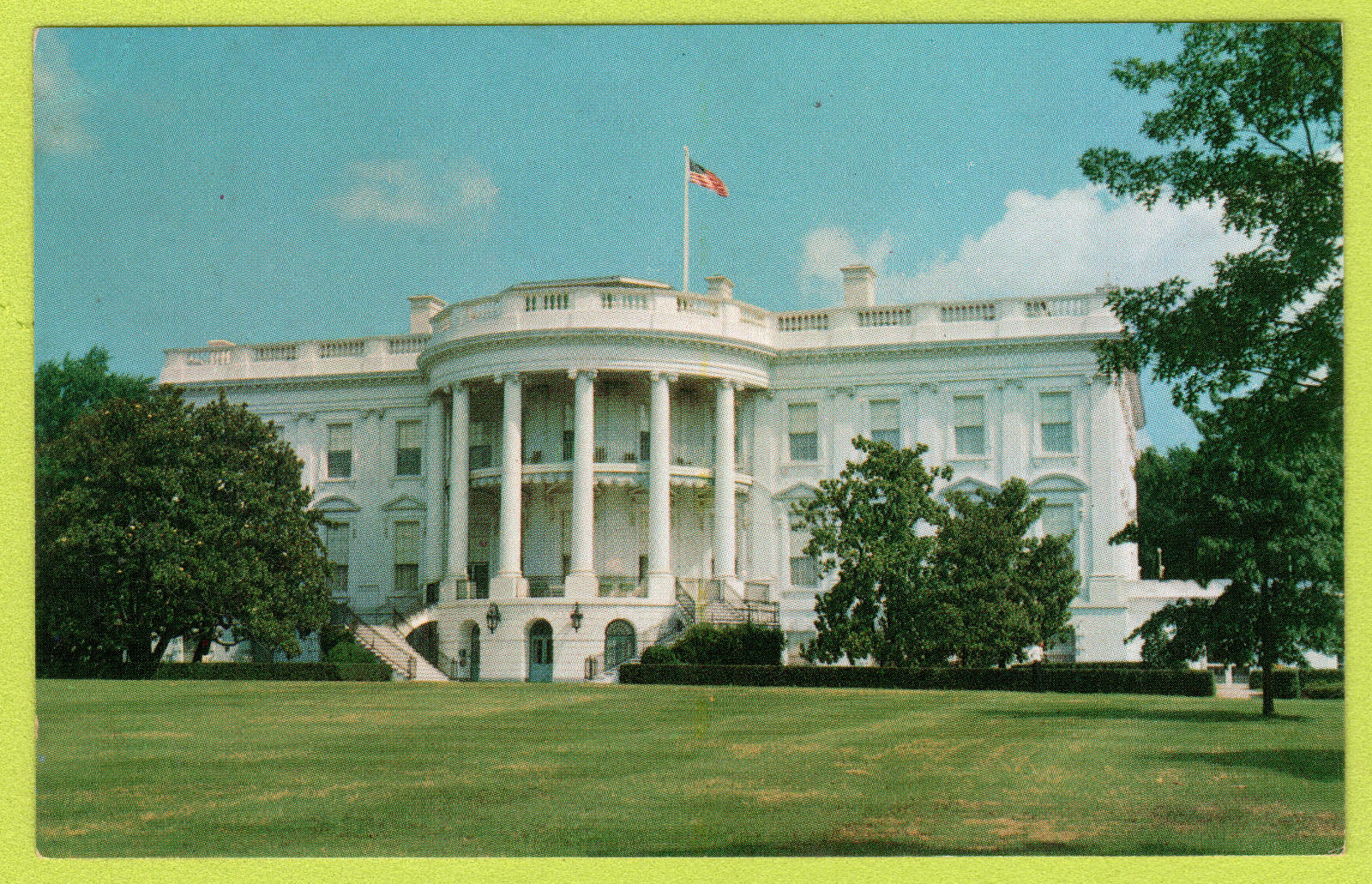 VINTAGE Postcard c. 1955 The White House South Lawn Washington DC  LB Prince Co