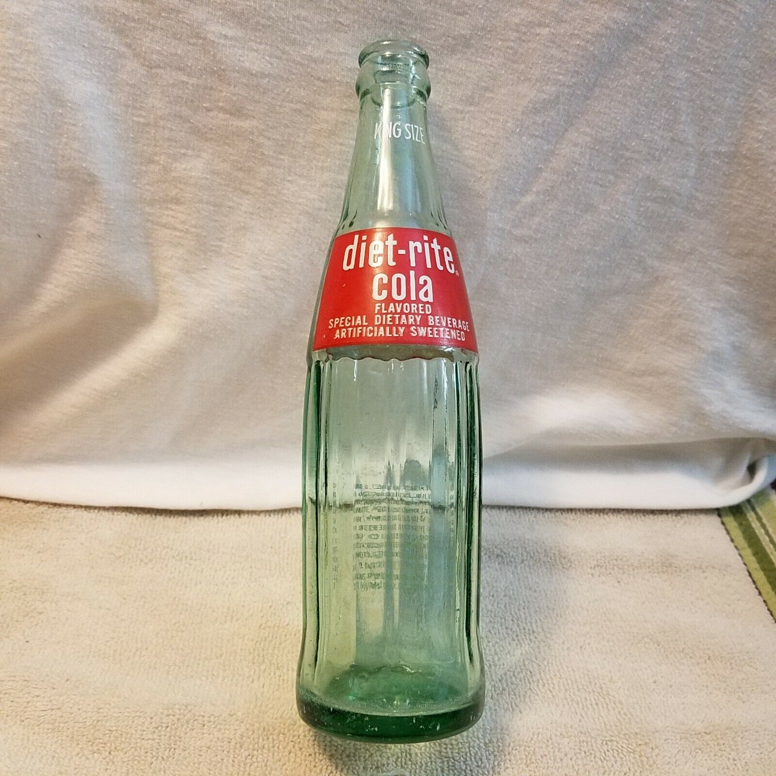 Vintage King Size Diet- Rite Cola Bottle Royal Crown Cola Sugar Free 12oz