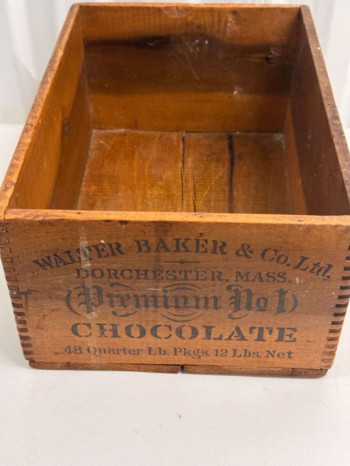 Antique Wooden Box Walter Baker Premium No 1 Chocolate Paris Exposition 1900