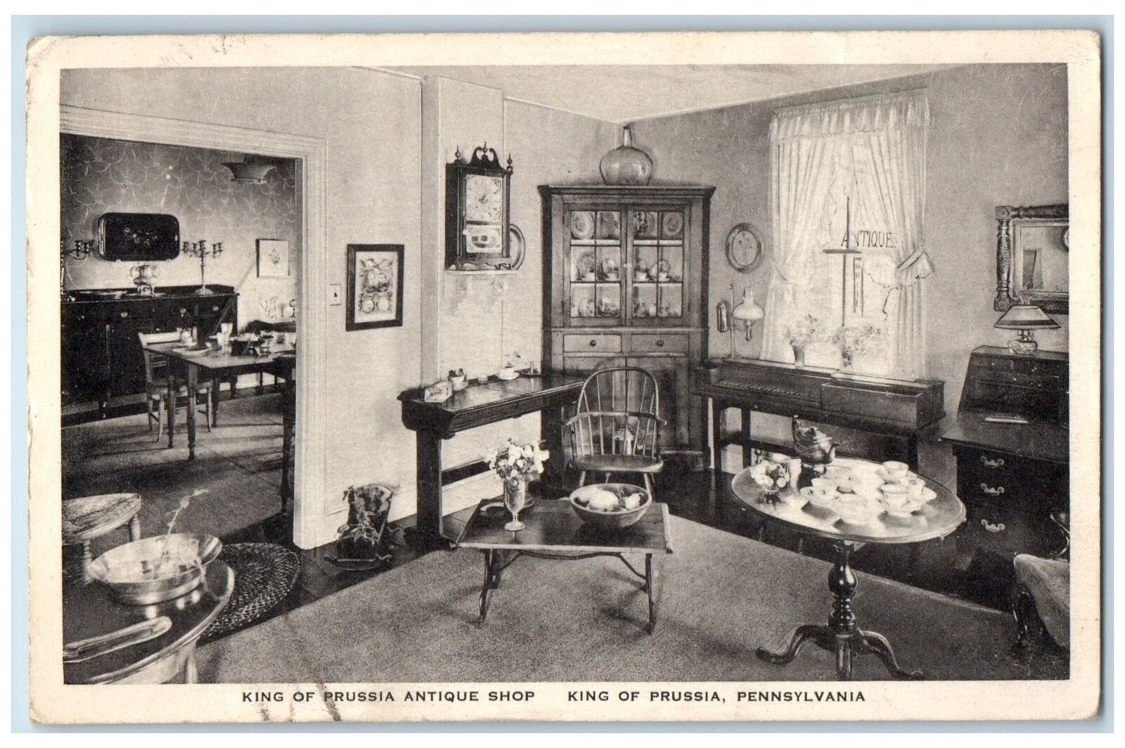 c1940s King Of Prussia Antique Shop Scene King of Prussia PA Unposted Postcard