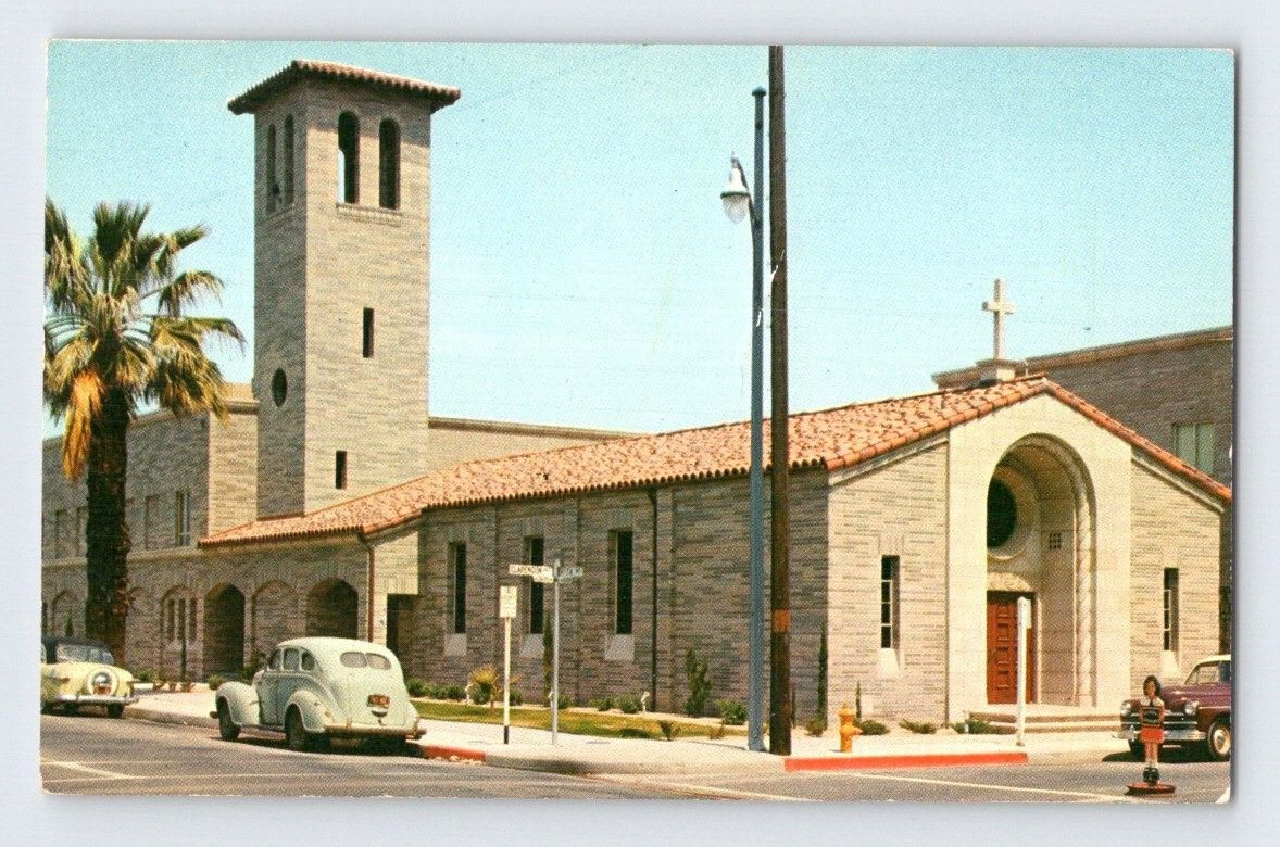 1950\'S. FIRST BAPTIST CHURCH. HUNTINGTON PARK, CALIF. POSTCARD EE17