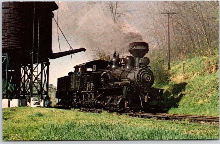 CASS, W. VA. TRAIN POSTCARD Case No. 5, Shay Locomotive, Cass Scenic Railroad