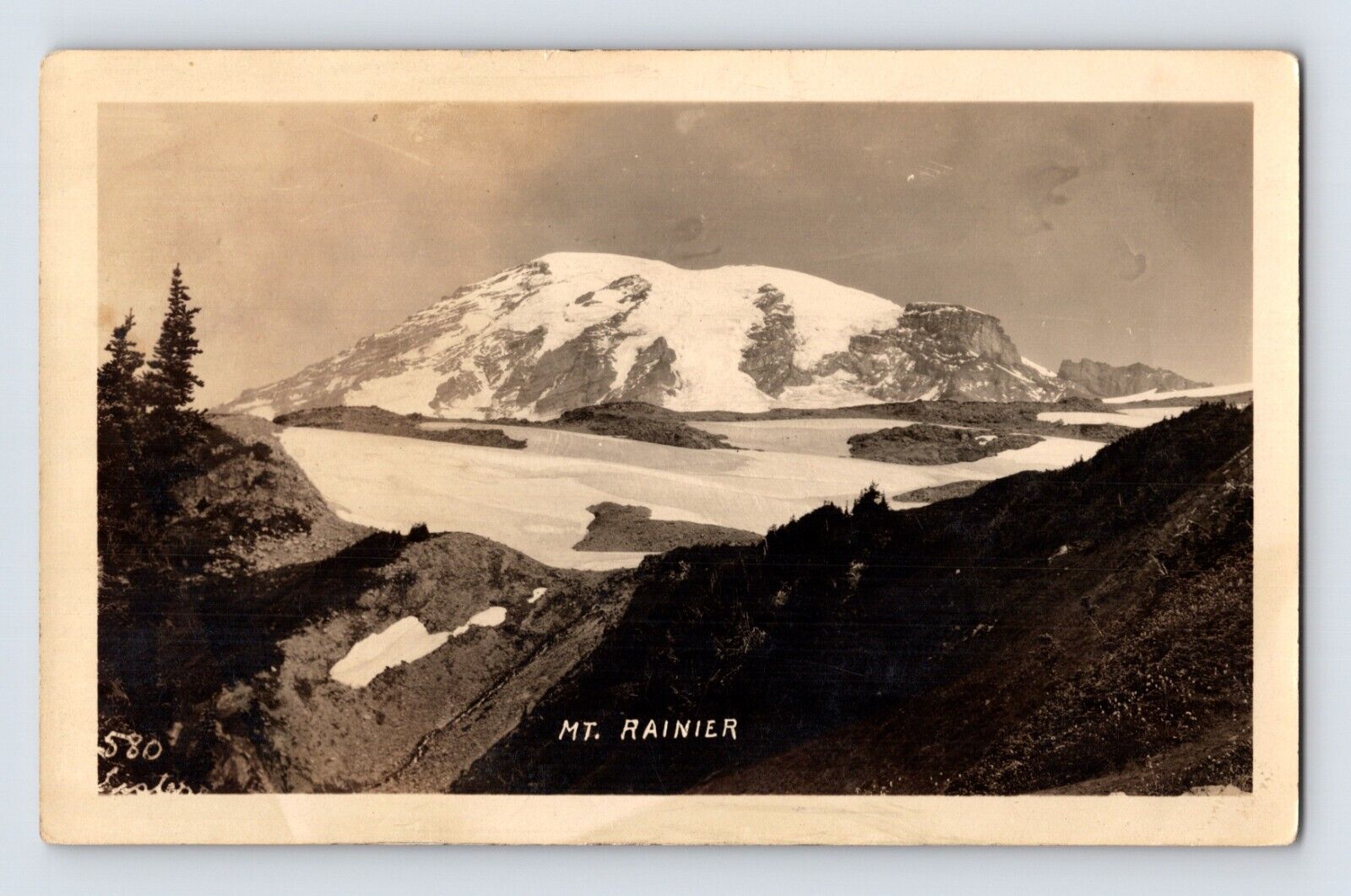 Postcard RPPC Washington Mt Rainier WA Landscape 1920s Unposted AZO