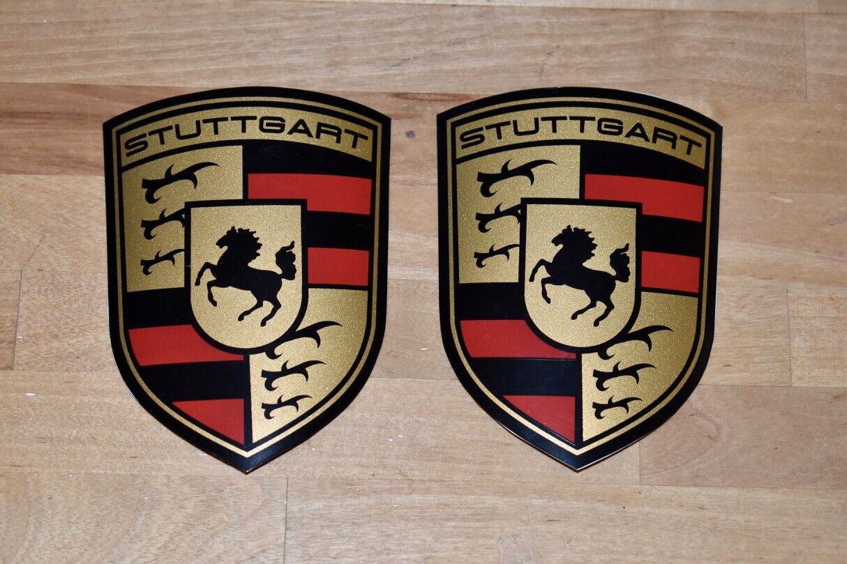 STUTTGART The Home of Porsche Magnetic Fender Badge Emblems (SET OF 2)
