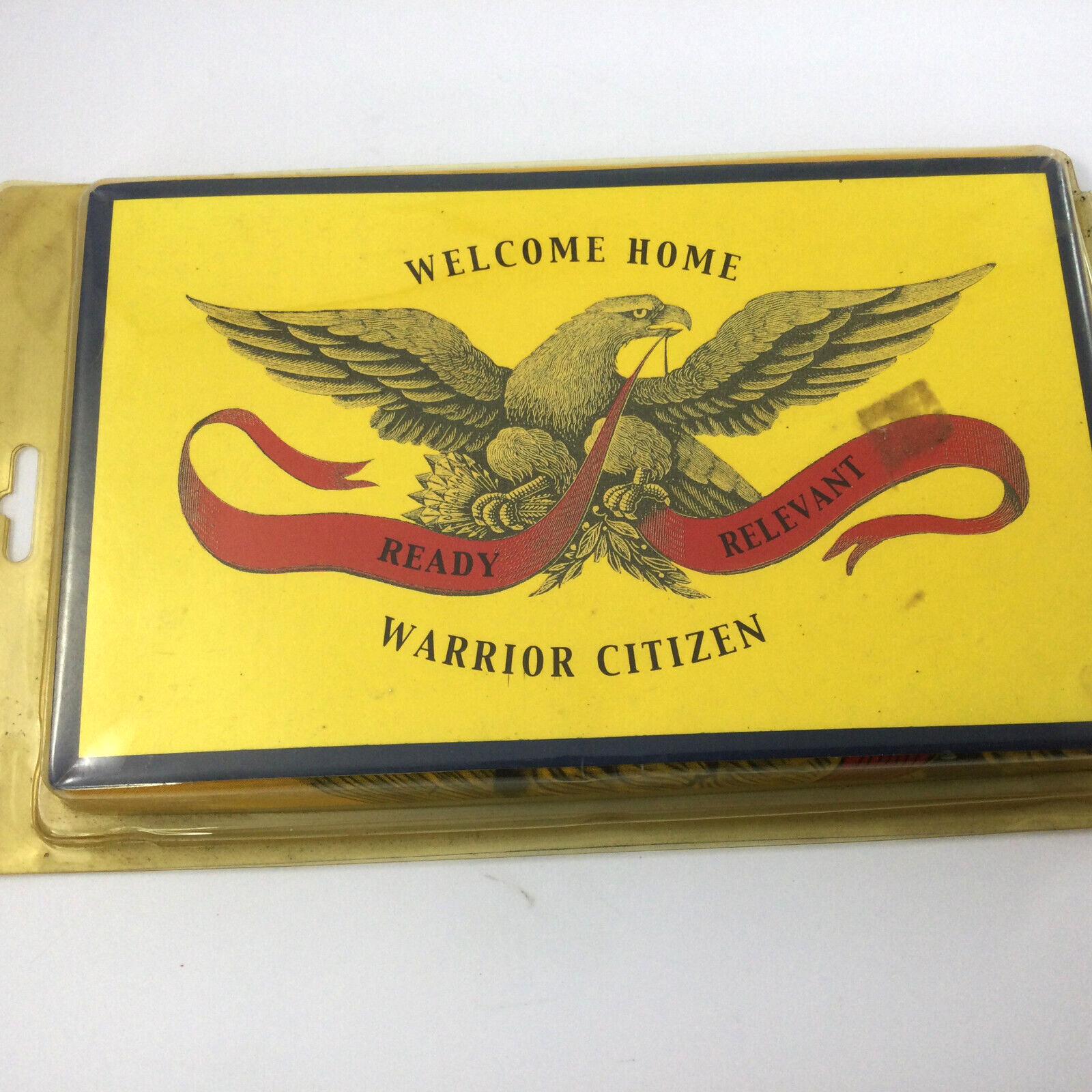 Welcome Home Warrior Citizen Yellow Flag with Eagle