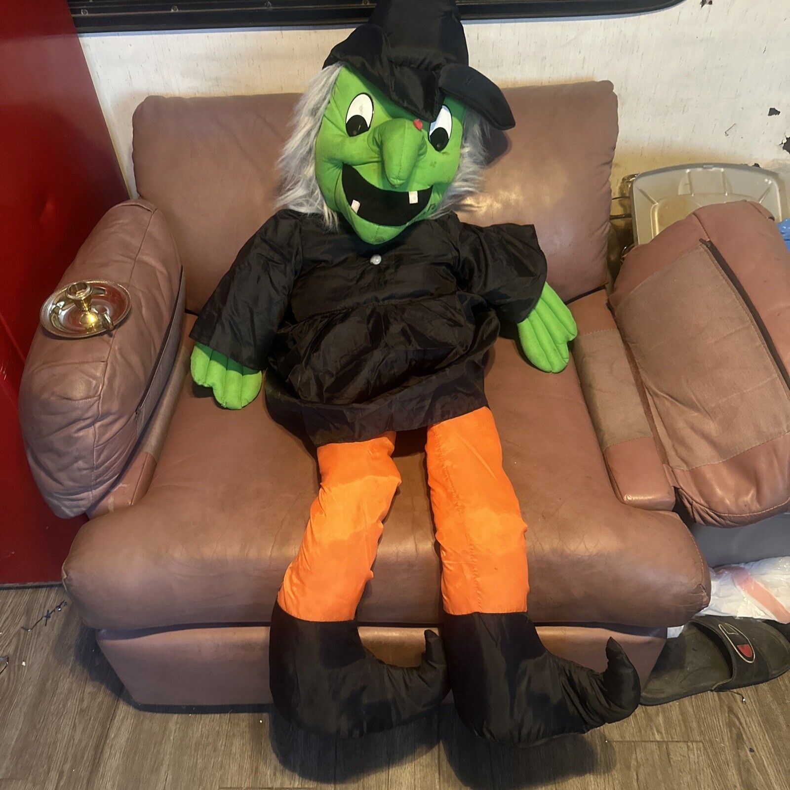 Goffa Huge Green WITCH Plush JUMBO ~5\' Ft Halloween Yard Decor Stuffed Doll