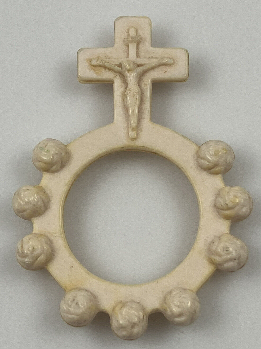 Vintage Catholic St Jude Pray For Us Celluloid Finger Rosary