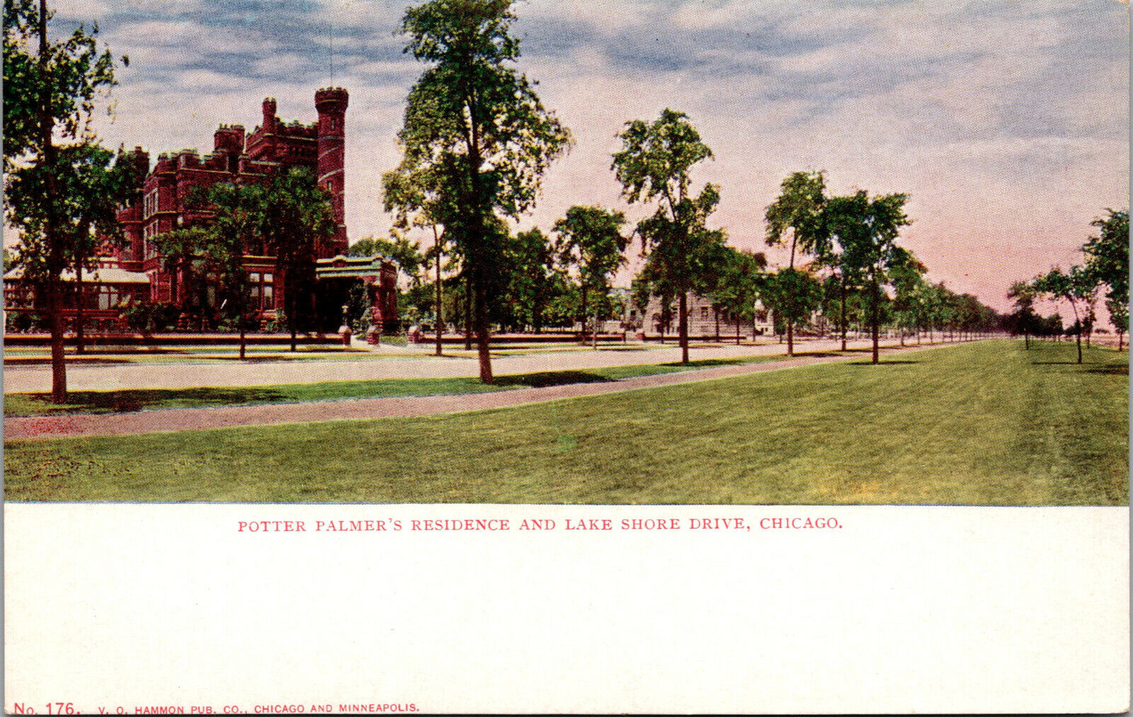 Vtg 1900s Potter Palmer\'s Residence & Lake Shore Drive Chicago IL Postcard