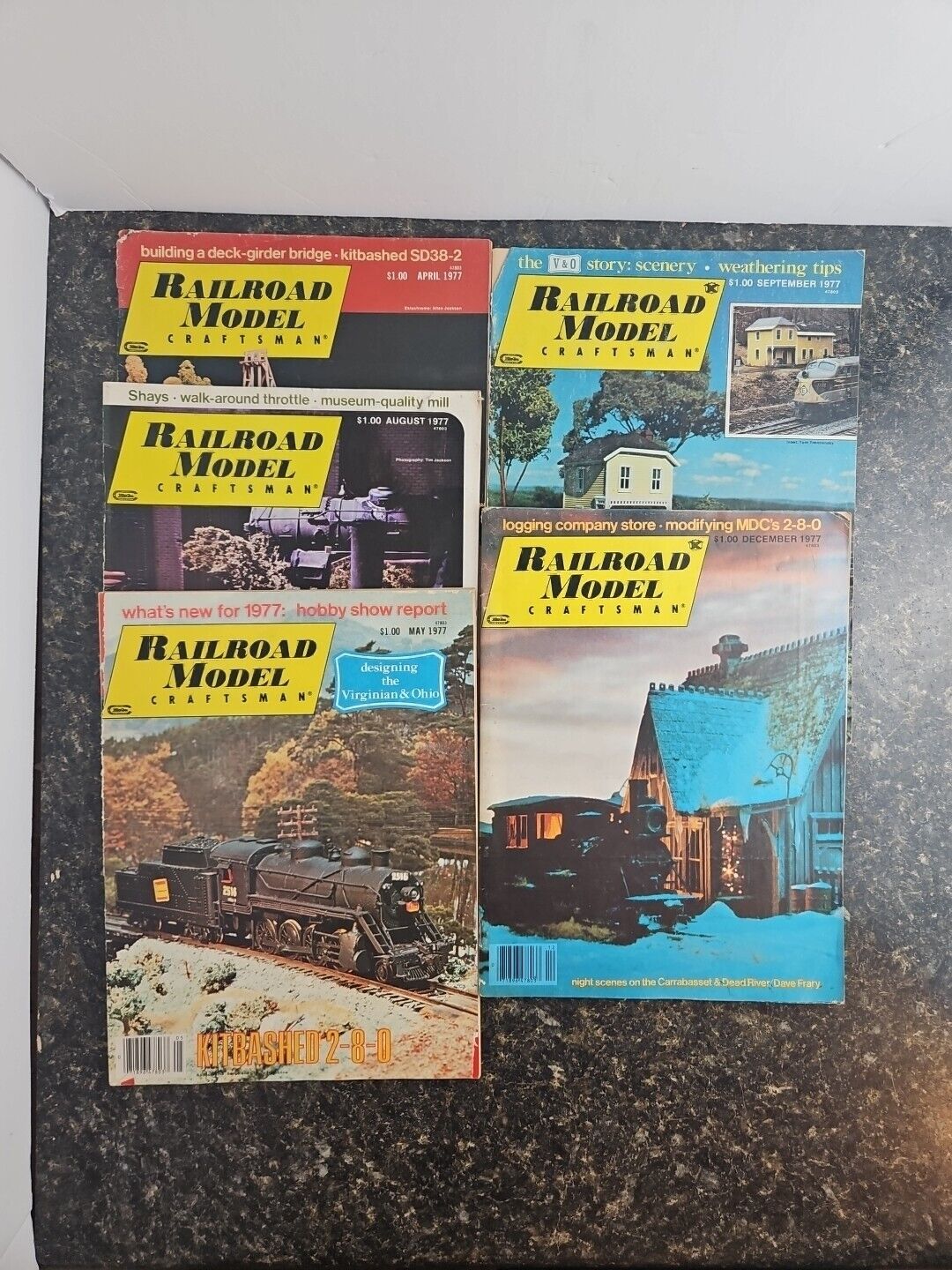 Railroad Model Craftsman Magazine 5 Issues 1977 Vintage Ads